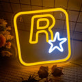 R Star Neon Sign, USB Powered Neon Sign, LED Neon Lights, Novelty Lighting for Game Room, Entertainment Room, Bar, Party Home Decor Wall Art Decoration, Ambient Night Lights