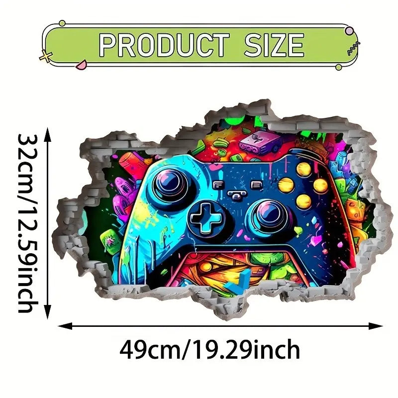 One Piece 3D Game Decorative Wall Sticker, Vinyl Decal, Gamer Controller Game Peel & Stick Wall Art Decal, Perfect for Teen Boys Bedroom Gaming Room Decor, Wall Art Stickers, Sticker Decorations